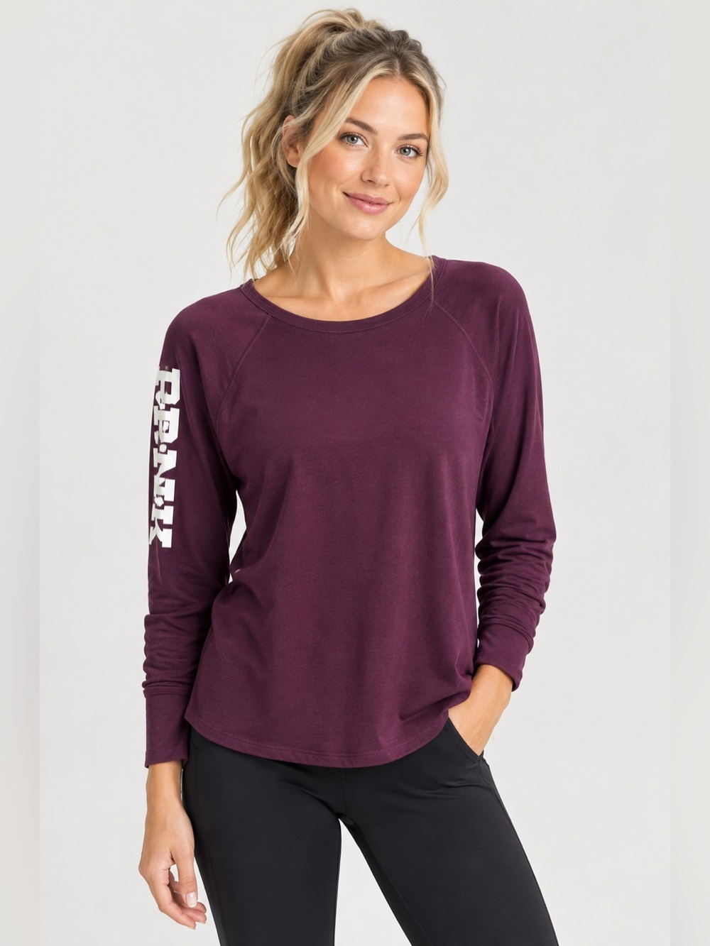(3 for $30) PINK Victoria's Secret Plum Long-Sleeve Activewear